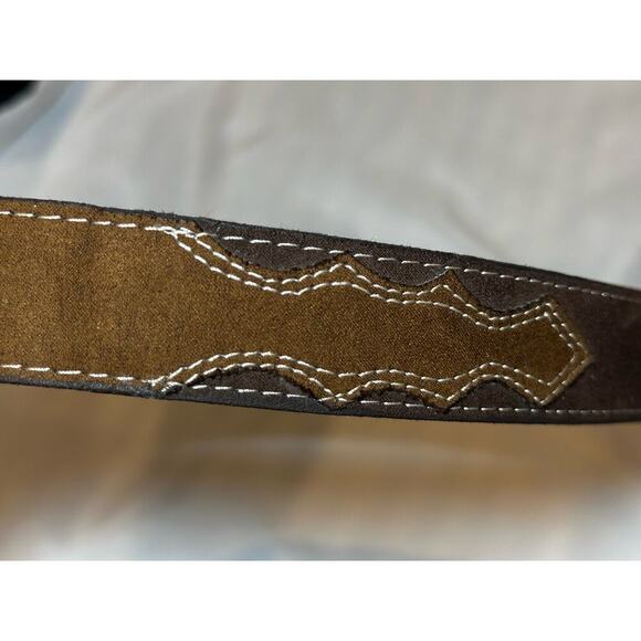 Bull head boys belt made in Mexico rodeo double suede country cowboy western sm - Picture 9 of 13